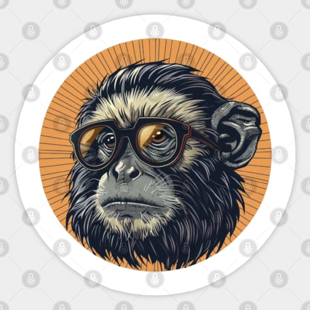 Hipster Marmoset Chronicles Sticker by Carnets de Turig